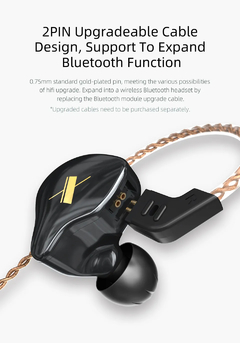 Imagem do Kz edx cristal cor 1dd alta fidelidade graves fones de ouvido no monitor esporte