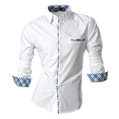 Jeansian-camisa de manga comprida masculina, vestido casual, elegante, design de