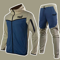 Imagem do Conjunto com capuz e calça esportiva masculina, terno lazer, outono e inverno,