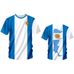 Homens e Mulheres Bandeira Argentina 3D Imprimir Camisetas de grandes dimensões - comprar online