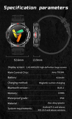 Imagem do COLMI-V70 Smartwatch para homens, tela AMOLED HD ultra grande, chamada Bluetooth