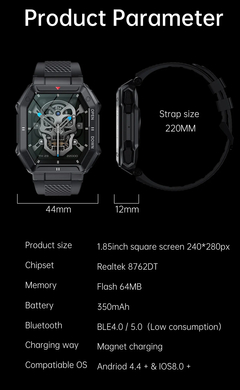 CanMixs k55 relógio militar inteligente homem 1.85 polegadas smartwatch 2023 bl na internet