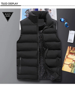 Jaqueta masculina de algodão acolchoado sem mangas, casacos casuais, colete de - loja online