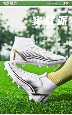 Sapatos de futebol FG TF para homens e crianças, botas de futebol de treinament