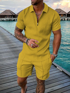 Conjunto de camisa polo e shorts masculino de manga curta, camiseta de rua, roup - EnRicos