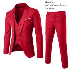 Ternos Para Homens Elegante Blazers Set Casamento Luxo 3 Peças Business Formal - loja online