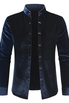 Camisa de botão quente de pelúcia manga comprida masculina, vestido de rua, ca na internet