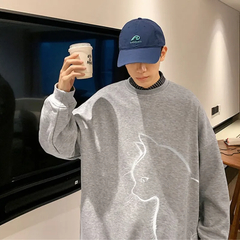 Hmz-Camisolas de Algodão Gato Masculino Casual, Pulôver Hip Hop, Roupas Street - loja online