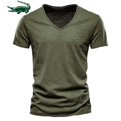 Camiseta bordada Lacoste de algodão masculino, Roupa de homem, Alta qualidade, - comprar online