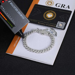 Imagem do Corrente cubana de prata esterlina 925 para homens, joia miami hip hop, pedra pa