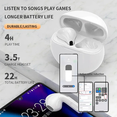 Air Pro 6 TWS Fones De Ouvido Sem Fio Bluetooth, Mini Pods Originais, Esporte He - EnRicos
