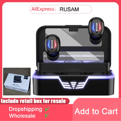 Rusam t25 original tws fone de ouvido sem fio bluetooth 5.2 fones à prova à pr na internet