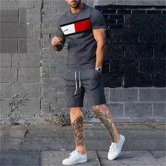 Imagem do Conjunto de camiseta e calções de praia para homens, monocromático, Letter Pr