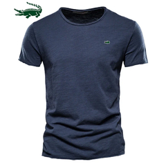 Camiseta bordada Lacoste de algodão masculino, Roupa de homem, Alta qualidade, - EnRicos