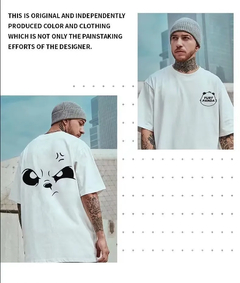 Camiseta casual de manga curta solta masculina, roupa de casal, blusa de algodã - loja online