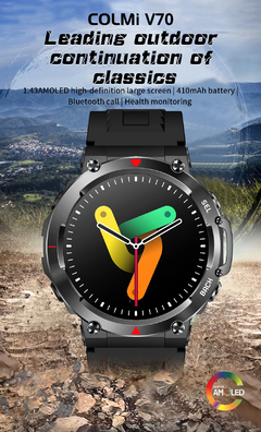 COLMI-V70 Smartwatch para homens, tela AMOLED HD ultra grande, chamada Bluetooth - loja online