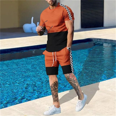 Conjunto de camiseta e calções de praia para homens, monocromático, Letter Pr