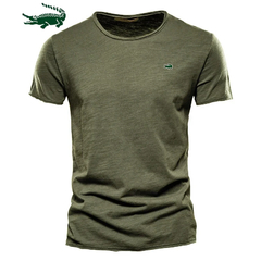 Camiseta bordada Lacoste de algodão masculino, Roupa de homem, Alta qualidade, na internet