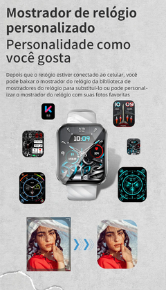Estreia mundial KUMI KU6 Meta Smart Watch 1,96" 100+ Mostrador requintado c