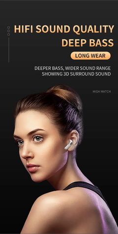 Air Pro 6 TWS Fones De Ouvido Sem Fio Bluetooth, Mini Pods Originais, Esporte He - EnRicos