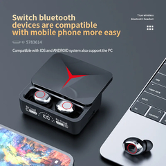 M90 Sem Fio Bluetooth 5.3 Fones De Ouvido, Controle De Toque, Fones De Ouvido, E