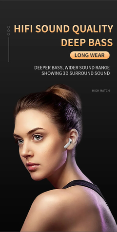Air Pro 6 TWS Fones De Ouvido Sem Fio Bluetooth, Mini Pods Originais, Esporte He - EnRicos