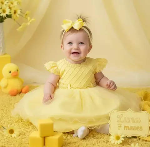 Vestido Menina Bonita Bebe Julieta Amarelo - comprar online