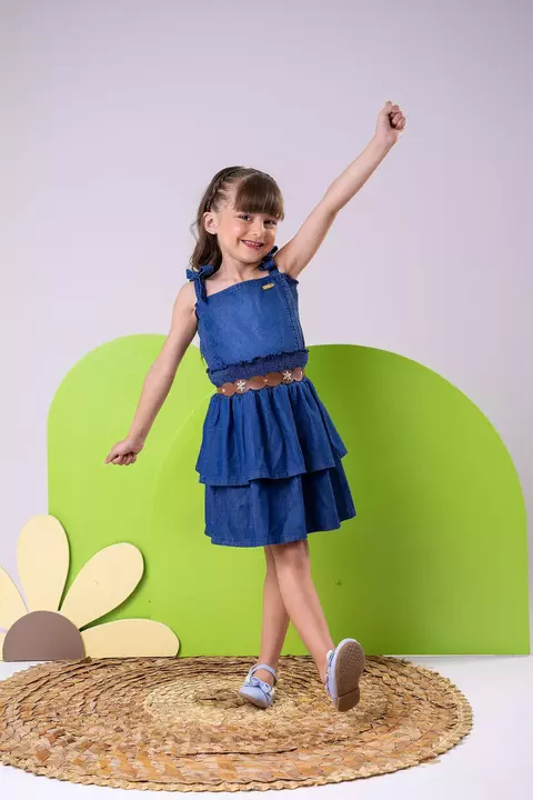 Vestido Boho Jeans com Cinto - comprar online