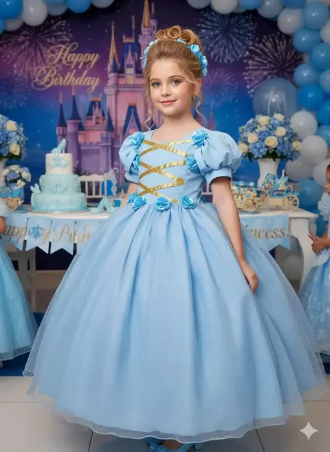 Vestido Infantil/Fantasia Longa Cinderela - comprar online