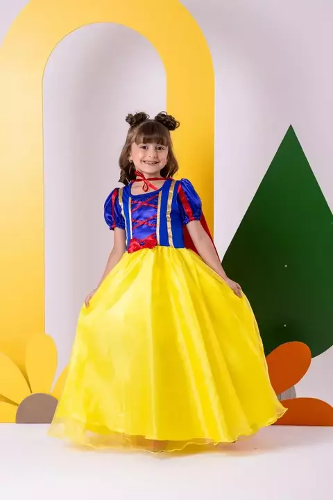 Fantasia Princesa Branca de Neve longo com capa - comprar online