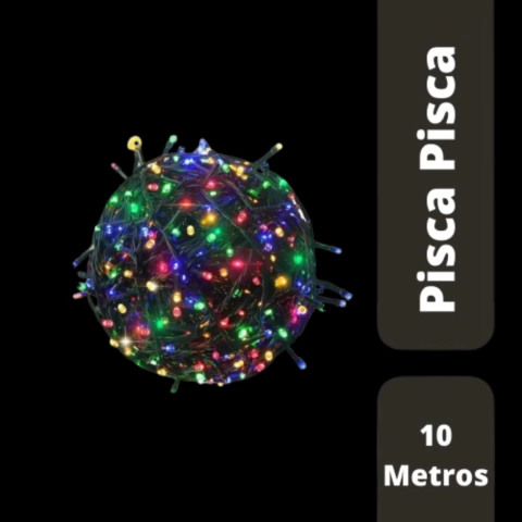 PISCA PISCA 100 LEDS COLOR 8F FIO VERDE 10,00M