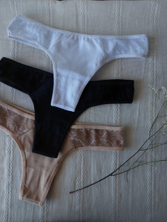 Pack bombachas lisas c/encaje