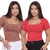 Kit 2 Cropped Decote quadrado