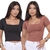 Kit 2 Cropped Decote quadrado - Julia Modas