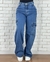 Calça Cargo Jeans Escuro