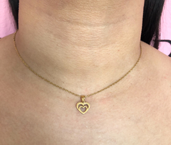Colar Coração Duplo Dourado - comprar online