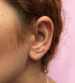 Brinco Ear Cuff Zircônia Rosa - comprar online