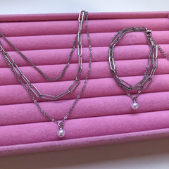 Conjunto Triplo Colar e Pulseira