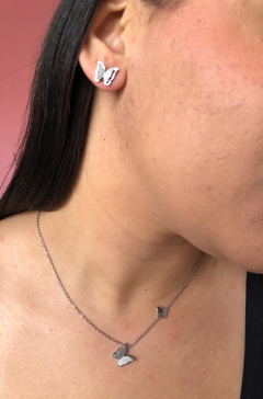 Conjunto de Colar e Brinco Borboleta - Lana Izidoro Moda e Acessórios