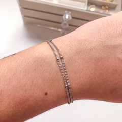 Pulseira Fina Dupla com Bolinhas - Lana Izidoro Moda e Acessórios