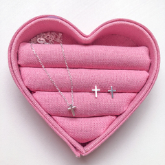 Conjunto colar e brinco Mini Cruz