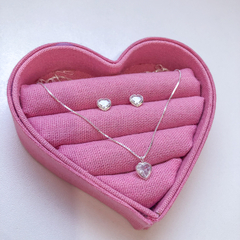 Conjunto Colar e Brinco Coração Cristal - comprar online