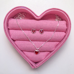 Conjunto Colar e Brinco Coração Vermelho - comprar online
