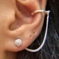 Brinco Bolinha Cravejada e Piercing de Pressão - loja online
