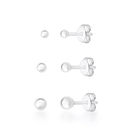 Trio de brincos bolinha - comprar online