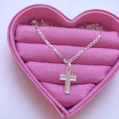 Corrente Masculina Fígaro (3x1) com Pingente Cruz - Prata 925 - Lana Izidoro Moda e Acessórios