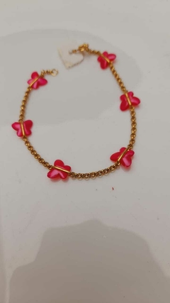 Pulsera mariposa rosa