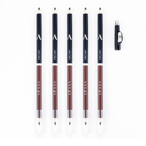 LAPIS DUAS PONTAS MARROM E PRETO VIVAI