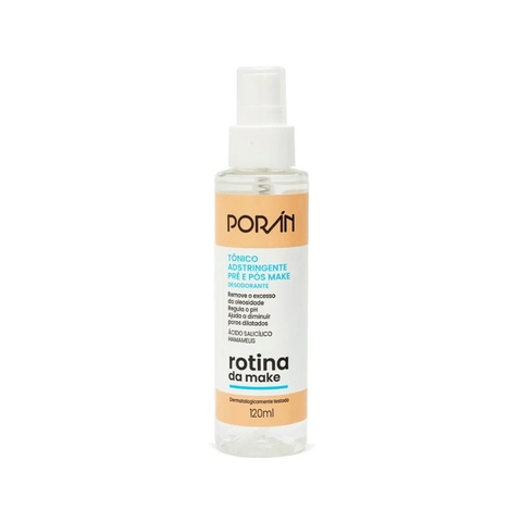 TONICO ADSTRINGENTE PRE E POS MAKE PORAN 120ML