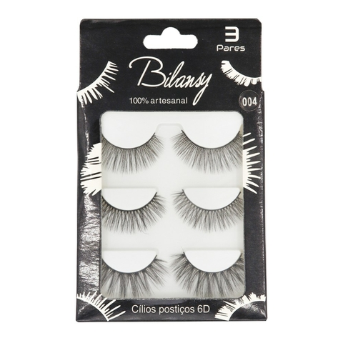 CILIOS POSTICOS 6D COM 3 PARES BILANCY